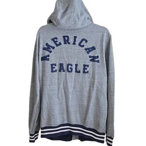 American Eagle Outfitters Vintage Gray Snap Hoodie Mens Size Large Tall